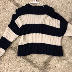 American Eagle - navy and white striped sweater